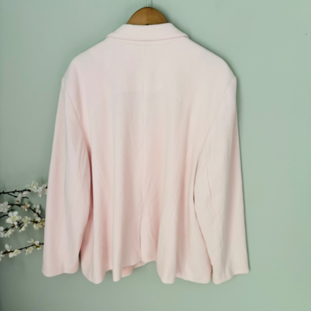 Talbots Blush Pink Textured Knit Blazer Size 26W - Picture 3 of 4